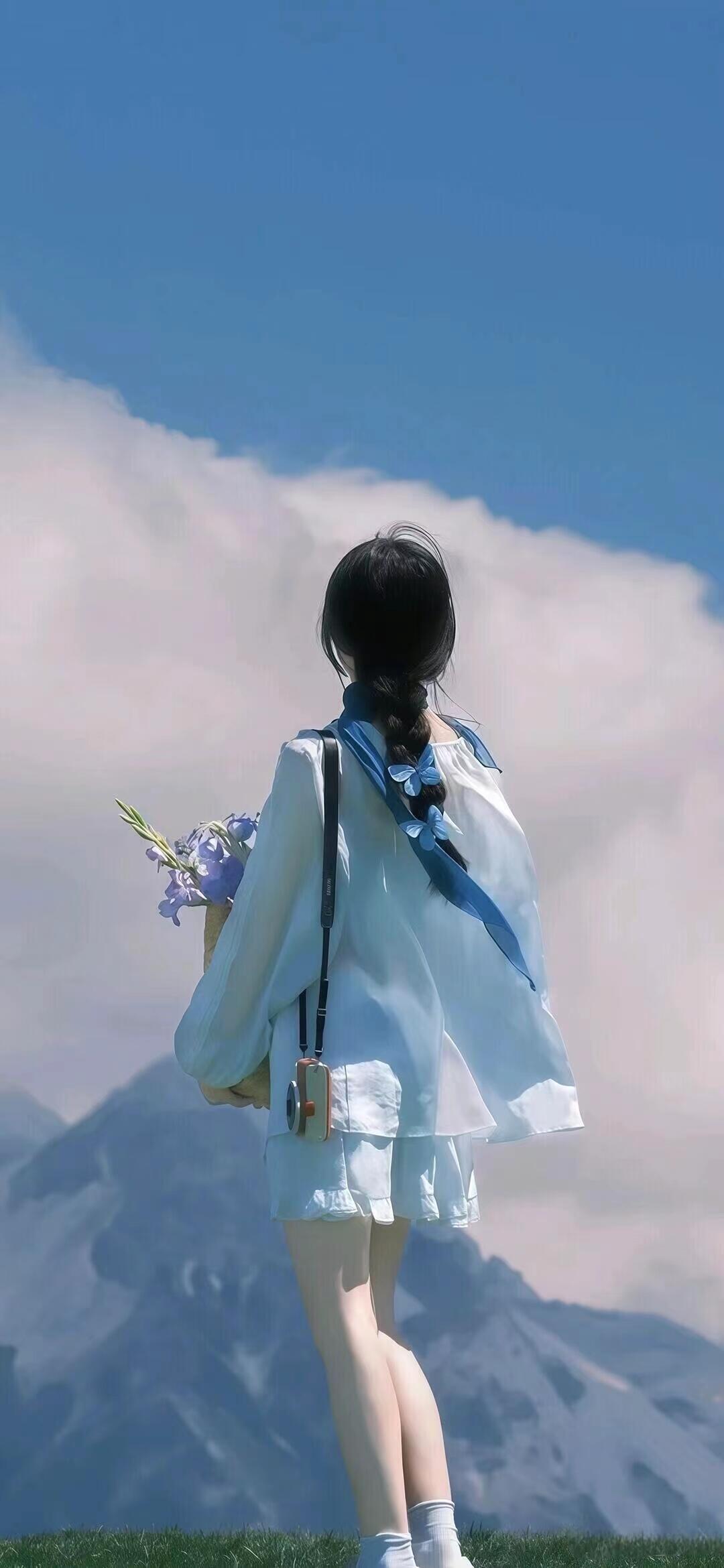 背影头像,女生头像,高级感头像