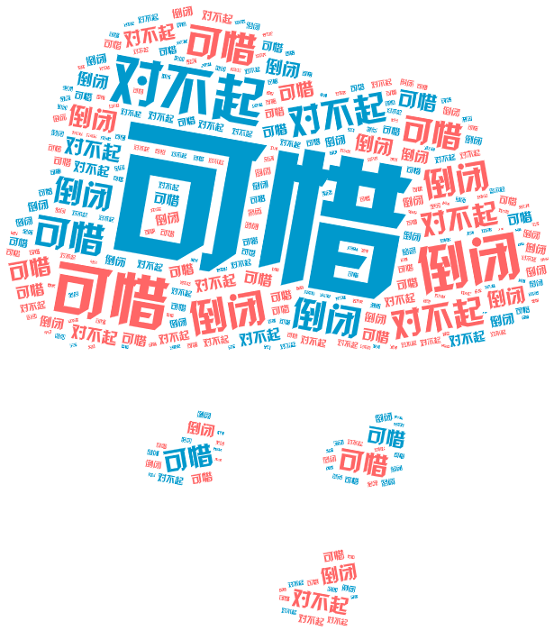 词云图,文字云图,可惜,对不起,倒闭